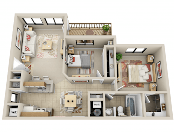 2 beds, 1 bath, 900 sqft, $1,490