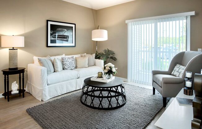 Living Room With Expansive Window at The Waverly at Neptune, Neptune