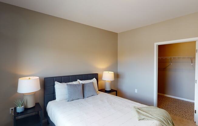 Bedroom With Closet at The Haven on Veterans, North Dakota