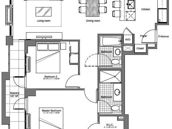 2 beds, 2 baths, 965 sqft, $4,950, Unit 10-A