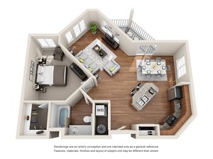 1 bed, 1 bath, 821 sqft, $2,203