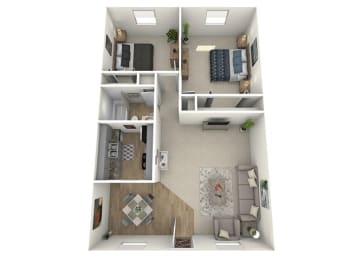 2 beds, 1 bath, 850 sqft, $1,517