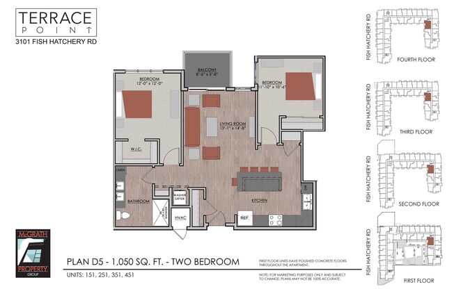 2 beds, 1 bath, 1,050 sqft, $2,020, Unit 451