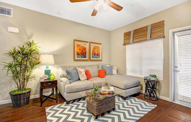 Living room at Tavera Apartments