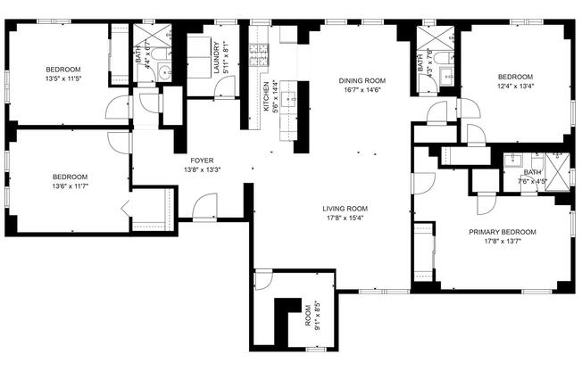 4 beds, 3 baths, 2,000 sqft, $10,875, Unit 8A