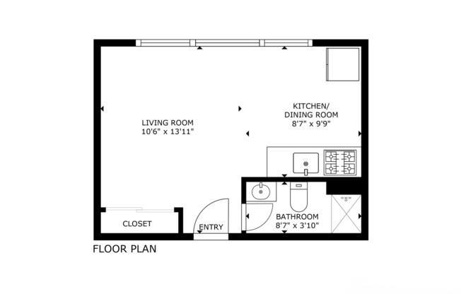 Studio, 1 bath, 264 sqft, $1,495, Unit #217