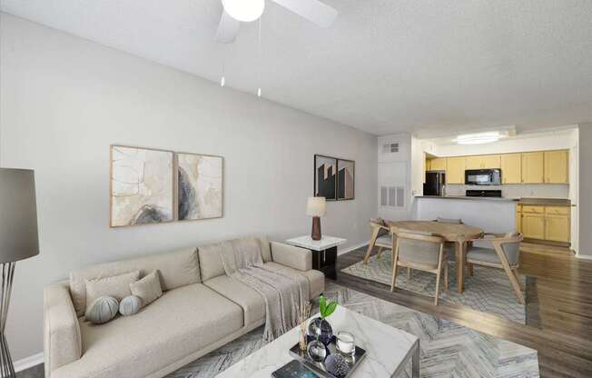 Living Area with Hardwood-Style Floors