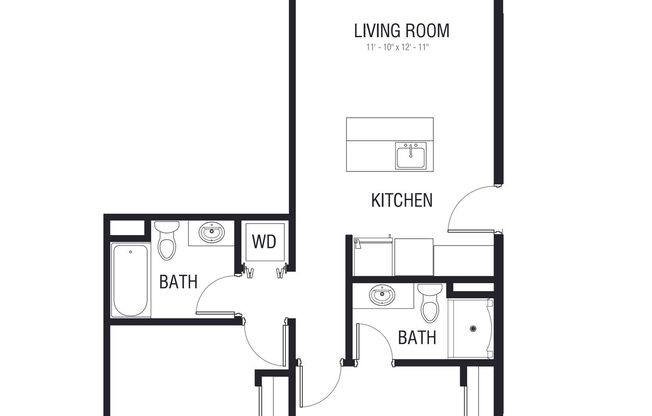 2 beds, 2 baths, 740 sqft, $3,495, Unit 5105-204