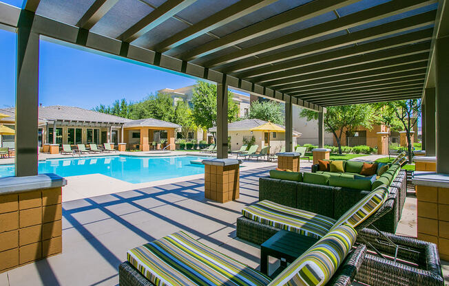 Pool Lounge Seating at Apartments in Gilbert AZ