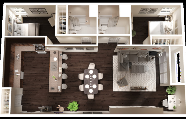 2 beds, 2 baths, 975 sqft, $2,695, Unit 412