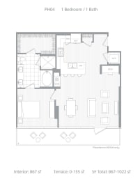 1 bed, 1 bath, 945 sqft, $4,499