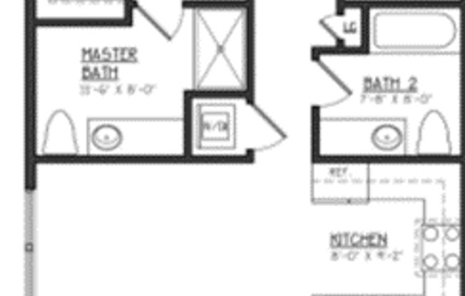 2 beds, 2 baths, 1,467 sqft, $3,900, Unit 402