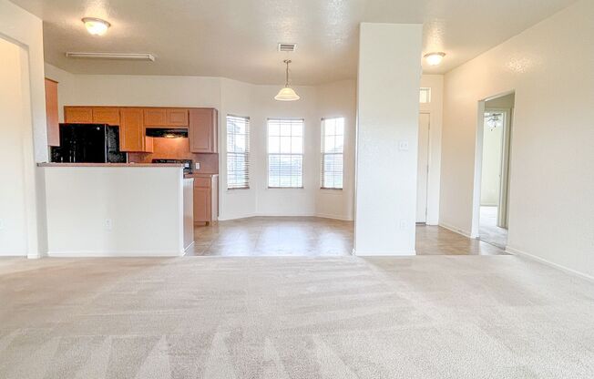 Available NOW!!!! This charming 1 story, 3 bedroom, 2 bath house could be your next home! Beautiful carpet flooring in the family room, hall and bedrooms with tile flooring in the wet areas. Large master bedroom suite includes master bath and walk in clos