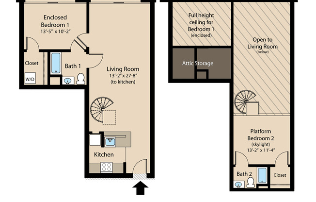 2 beds, 2 baths, 1,049 sqft, $2,350, Unit 402