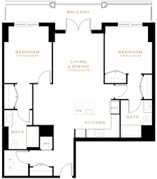 2 beds, 2 baths, 1,157 sqft, $5,155