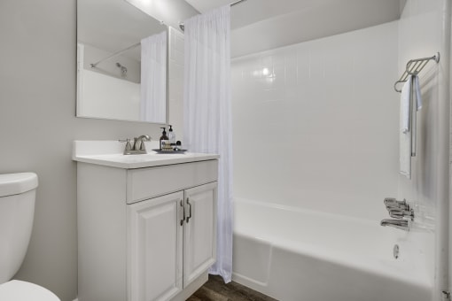 Bathroom With Bathtub at The District at Forestville Apartments, ZPM , Forestville, MD, 20747