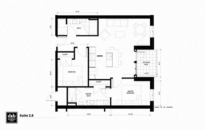 2 beds, 2 baths, 966 sqft, $1,899