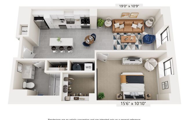 1 bed, 1 bath, 735 sqft, $1,617, Unit Apt. 101