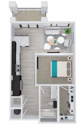 1 bed, 1 bath, 612 sqft, $1,643
