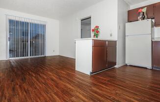 a room with a wood floor