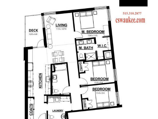 3 beds, 2.5 baths, 1,283 sqft, $1,775