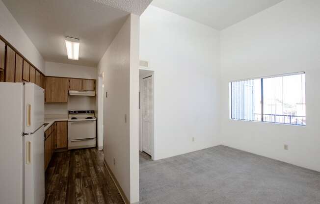 Kitchen and Living Room at Acacia Hills Apartments in Tucson Arizona