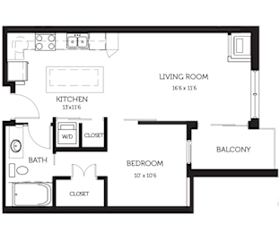 1 bed, 1 bath, $1,322