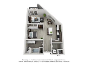 Studio, 1 bath, 689 sqft, $1,720