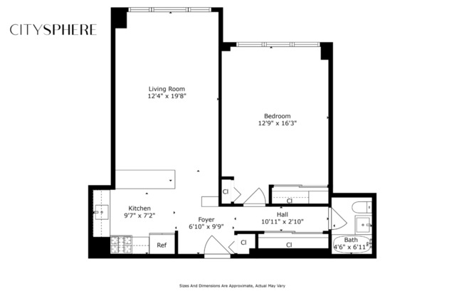 1 bed, 1 bath, 750 sqft, $4,350, Unit 12L