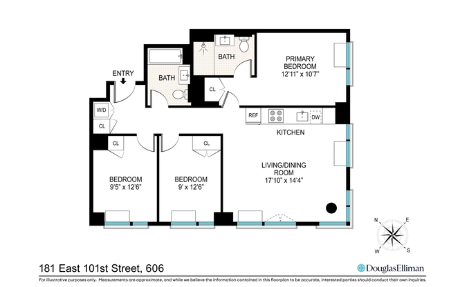 3 beds, 2 baths, 1,025 sqft, $7,000, Unit 606