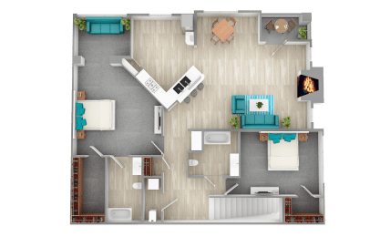 2 beds, 2 baths, 1,326 sqft, $1,535