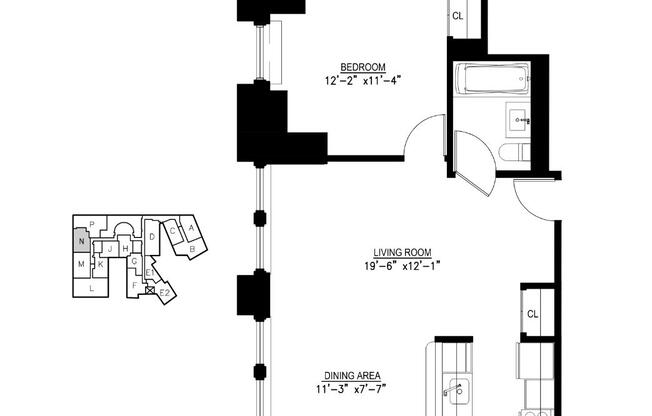 1 bed, 1 bath, $5,500, Unit 25N