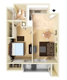 1 bed, 1 bath, 750 sqft, $2,111