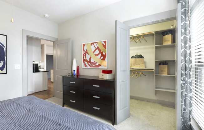 5th Street Commons A1 Model Bedroom w/ Large Closet and Built-ins