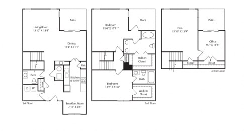 3 beds, 2.5 baths, 1,850 sqft, $1,911