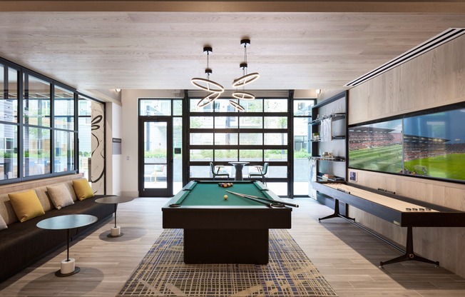 Game room with billiards