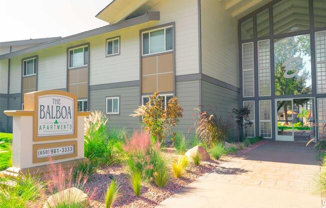 Elegant Entry Signage at Balboa Apartments, California, 94086