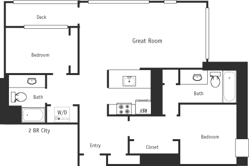 2 beds, 2 baths, 1,175 sqft, $3,737, Unit 2201