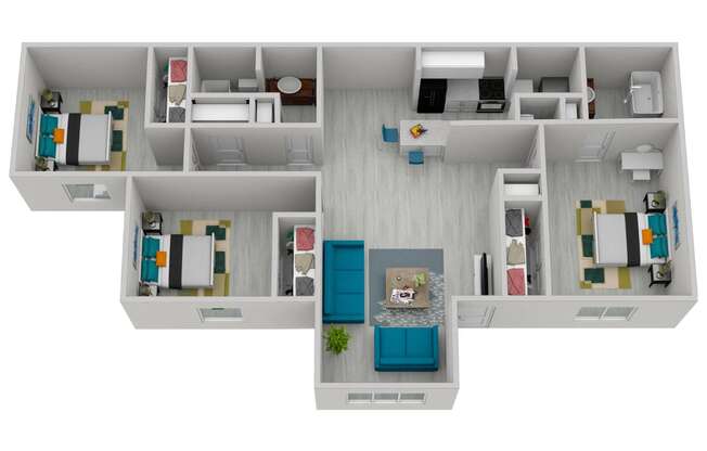 a 92nd floor roommates apartment with a bedroom and a living room