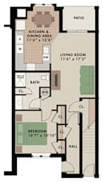 1 bed, 1 bath, 853 sqft, $1,885