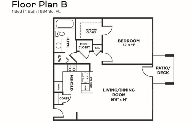 1 bed, 1 bath, 684 sqft, $1,577