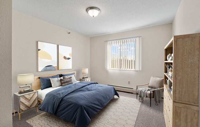 Bedroom with Overhead Lighting