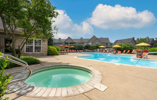 take a dip in the resort style pool at villas at houston levee west apartments