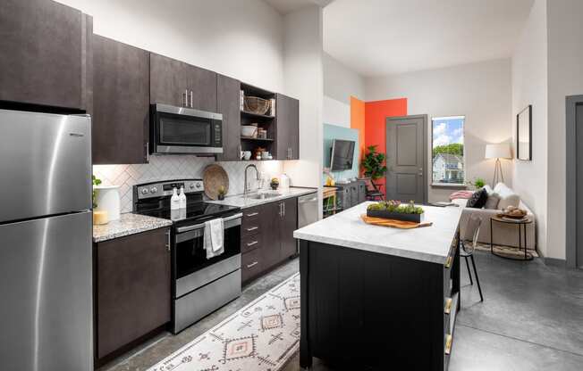 kitchen with stainless steel appliances