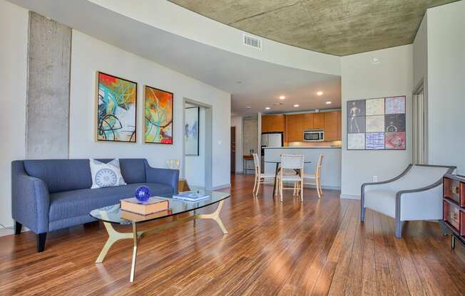 Hardwood/Bamboo Flooring In Apartments at Glass House by Windsor, 2728 McKinnon Street, TX