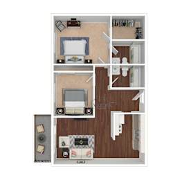 2 beds, 2 baths, 912 sqft, $2,700