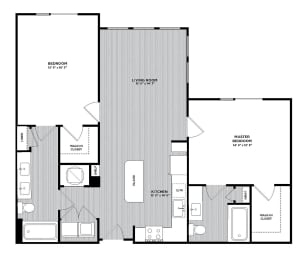 2 beds, 2 baths, 1,107 sqft, $2,309