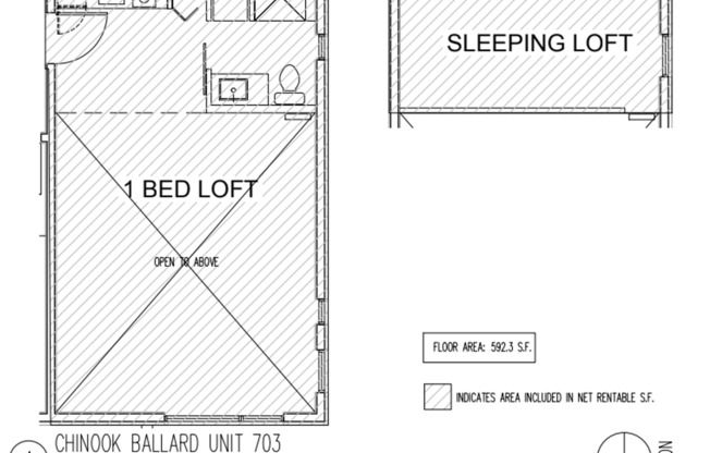 1 bed, 1 bath, 595 sqft, $1,920, Unit 702