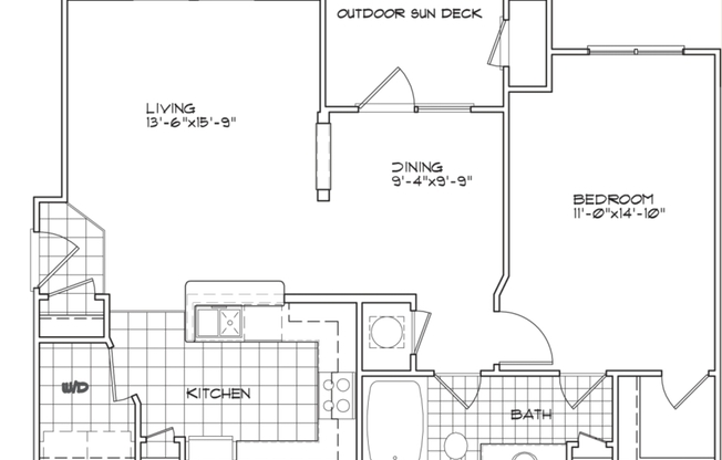 1 bed, 1 bath, 832 sqft, $1,350