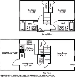 2 beds, 2 baths, 954 sqft, $1,705